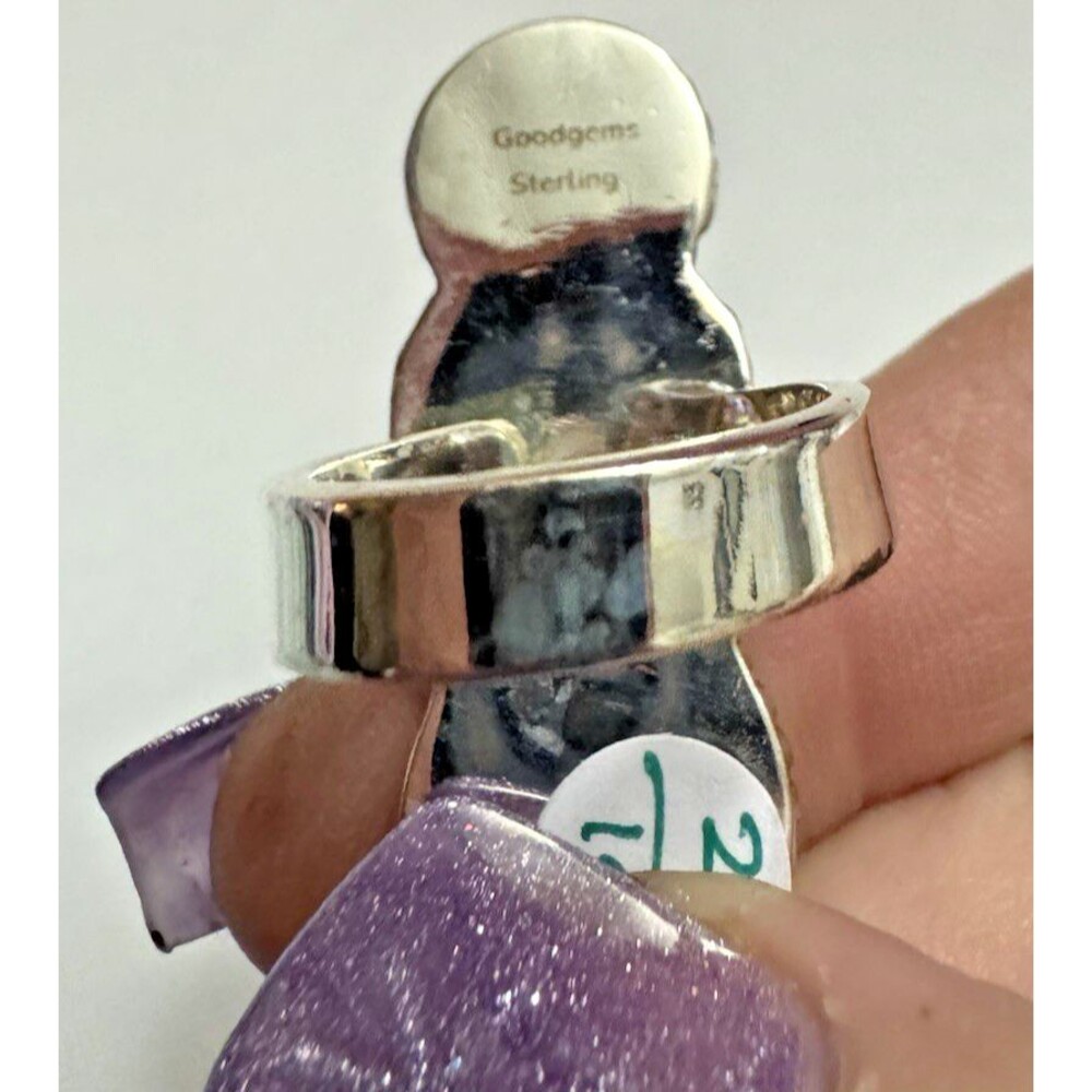 New - 925 Silver Pool Stone Adjustable Ring Tripl… - image 7